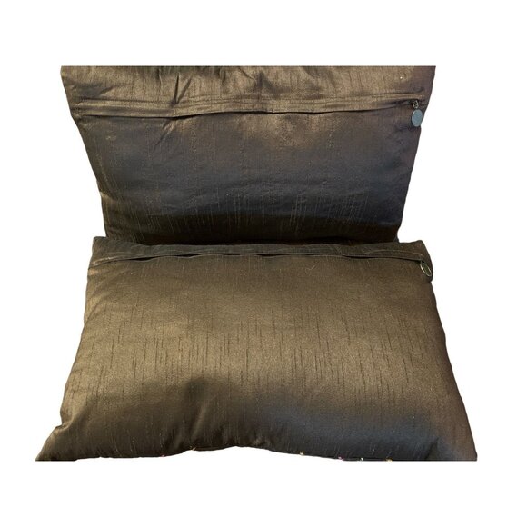 Pier 1 One Embroidered Style BOHO Rectangular Lumbar Throw 2 Zippered Pillows - Picture 3 of 4